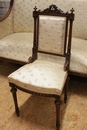 Louis XVI style Sofa set in Walnut, France 19th century