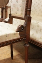 Louis XVI style Sofa set in Walnut, France 19th century