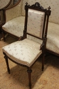 Louis XVI style Sofa set in Walnut, France 19th century