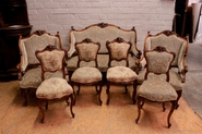 7 pc. walnut Louis XV sofa set