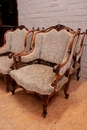 Louis XV style Sofa set in Walnut, France 19th century