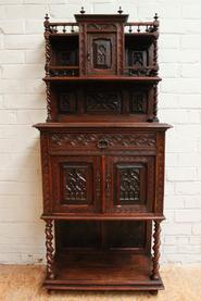 Little oak gothic cabinet 19th century