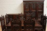 11 Pc. oak gothic dining room 19th century