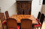 10 pc. Walnut with marble inlay renaissance dining room 19th century