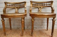 Pair gild arm chairs 19th century