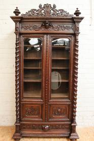 Oak hunt bookcase 19th C.