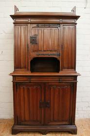 Walnut Gothic cabinet 19th C.