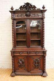 Oak hunt cabinet, 19th century