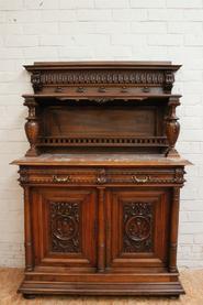 Walnut with marble Henri II server 19th century 