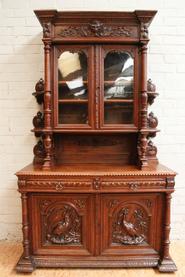 Oak hunt cabinet 19th. C.