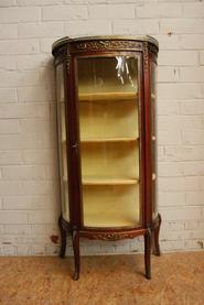 Mahogany bombe display cabinet with bronze