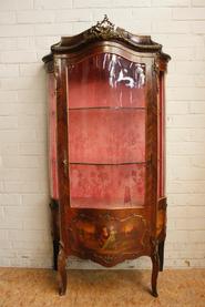 Vernis Martin bombe display cabinet 19th century