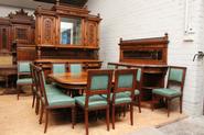 15 Pc. Walnut Henri II dining room 19th C.