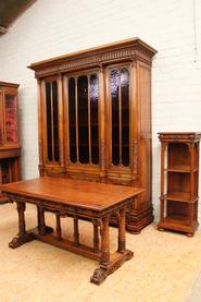 Best quality walnut renaissance 3pc office set signed by BELLANGER PARIS 19th century