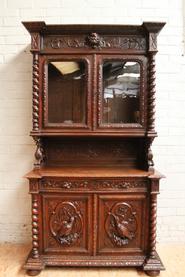 Oak hunt cabinet 19th C.