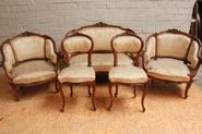 5 Pc. Walnut Louis XV sofa set 19th century