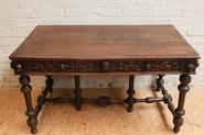 Walnut renaissance desk table 19c.