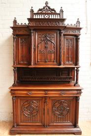 Walnut Gothic cabinet 19th c