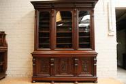 Nice Quality walnut 6 doors Renaissance bookcase 19th century 