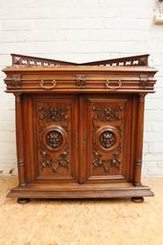 Henri II walnut corner cabinet 19th century