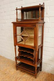 Walnut display cabinet 19th  century.