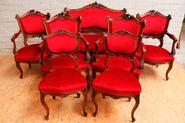 7pc walnut Louis XV sofa set 19th century.