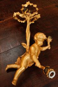 Bronze gilt cherub chandelier 19th c.