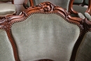 Louis XV style Sofa set in Walnut, France 19th century