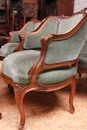 Louis XV style Sofa set in Walnut, France 19th century