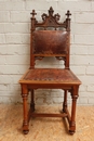 Gothic style Chairs & table in Walnut, France 19th century