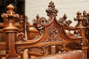 Gothic style Chairs & table in Walnut, France 19th century