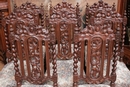 Hunt style Chairs in Oak, France 19th century