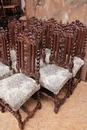 Hunt style Chairs in Oak, France 19th century