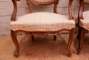 Louis XV style Sofa set in Walnut, France 1900