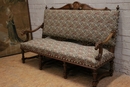 Henri II style Sofa set in Walnut, France 19th century