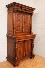 Quality walnut Henri II cabinet 19th century.