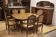 9 pc. oak Louis XV dinning set with bronze