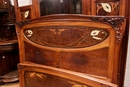 Art Nouveau style Bedroom in mahogany and inlay, France 1900