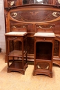 Art Nouveau style Bedroom in mahogany and inlay, France 1900