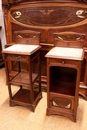 Art Nouveau style Bedroom in mahogany and inlay, France 1900