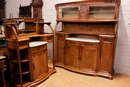 Art Nouveau style Dinning set in Walnut, France 1900