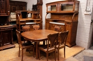 Art Nouveau Dinning set in walnut