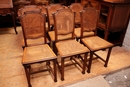 Art Nouveau style Dinning set in Walnut, France 1900