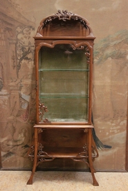 Art Nouveau display cabinet in walnut