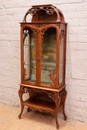 Art Nouveau style Display cabinet in Walnut, France 1900