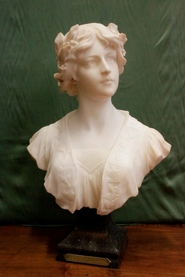 Art Nouveau Marble statue signed G Van Vaerenbergh