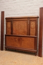 style Bed + nightstand in mahogany & bronze, France 19th century