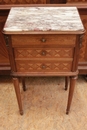 style Bed + nightstand in mahogany & bronze, France 19th century