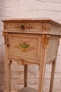 style Bed + nightstand in paint wood, France 19th century