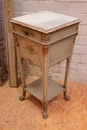 style Bed + nightstand in paint wood, France 19th century